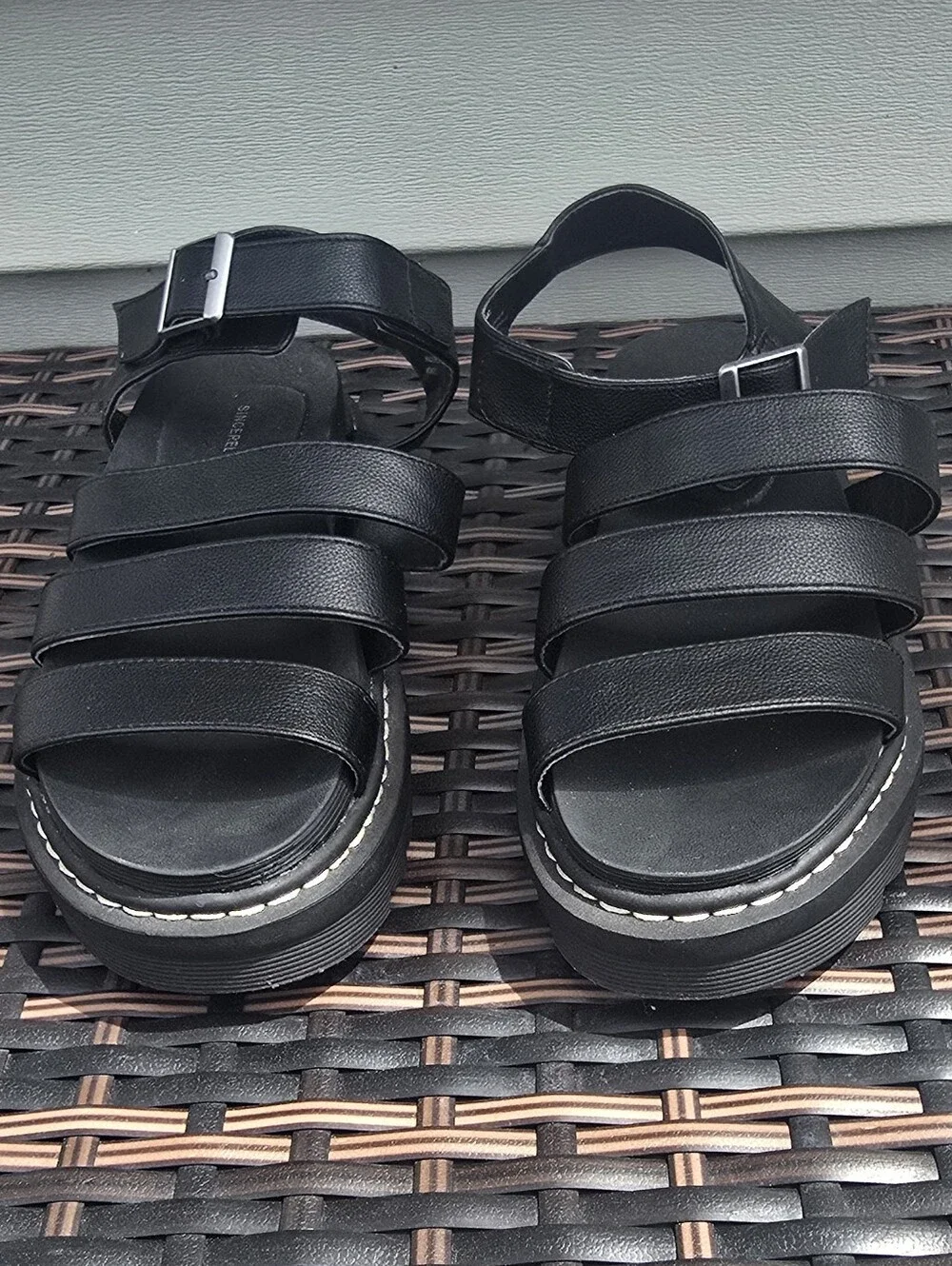 Darling Black Strappy Platform Sandals - Picture 3 of 9
